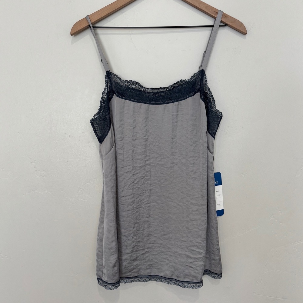 NWT CAbi Charisma Cami French Blue Satin Lace Trim Tank Top Romantic 4359  M